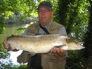 Maurice Brolly with a big Autumn salmon that was released.
